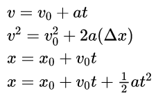4 Kinematic Equations